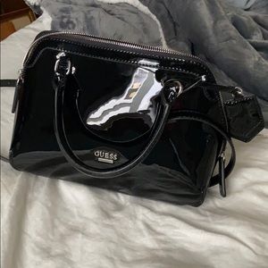 Guess | Bags | Guess Los Angeles Shiny Black Purse | Poshmark